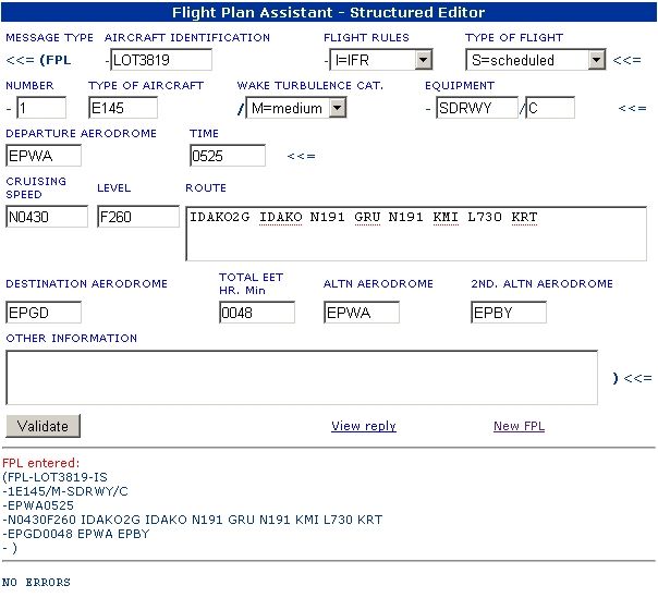 Przykład planu CFMU.